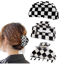 Picture of Womens Checkered Hair Clip Medium Checkered Claw Clips Black And White Jaw Clip,3pack