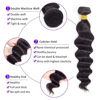 Picture of Brazilian 9a Loose Deep Wave 3 Bundles with Closure Loose Deep Wave Human Hair Bundles with Closure (24 26 28 +22 Closure) Unprocessed Virgin Human Hair 4x4 Free Part Closure Natural Color