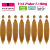 Picture of ATRAENTE Honey Blonde Braiding Hair,20 Inch 8packs Pre Stretched Braiding Hair,Professional Synthetic Box Braids Crochet Hair Extension,Itch Free Hot Water Setting Yaki Texture(20 Inch, 27#)