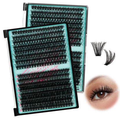 Picture of Lash Clusters 320Pcs 70D 90D Eyelashes Cluster D Curl Individual Wispy Lashes Cluster for DIY Cluster Eyelash Extensions at Home for Beginners (Mix10-16mm)