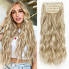 Picture of ALXNAN Clip in Long Wavy Synthetic Hair Extension 20 Inch Beach Blonde 4PCS Thick Hairpieces Fiber Double Weft Hair for Women