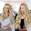 Picture of ALXNAN Clip in Long Wavy Synthetic Hair Extension 20 Inch Beach Blonde 4PCS Thick Hairpieces Fiber Double Weft Hair for Women