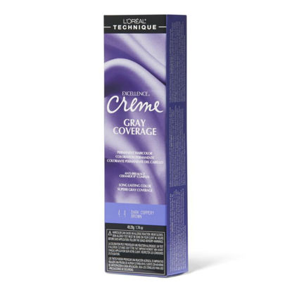 Picture of L'Oréal Technique Excellence Crème Permanent Hair Color | Long-Lasting Hair Dye | Rich Formula with No-Drip Application | Superb Gray Coverage | For All Hair Types | Dark Coppery Brown