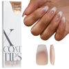Picture of BTArtboxnails XCOATTIPS Press on Nails - Cat Eye Christmas Press on Nails, French Tip Nails, Short Coffin Soak Off Acrylic Nail Tips Extensions, Soft Gel Fake Nail