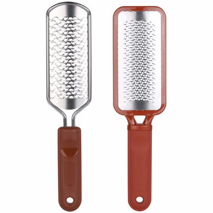 Picture of 2 Pieces Colossal Foot Rasp Foot Files Callus Remover Foot Scrubber, Stainless Steel Feet Grater Heel File Foot Pedicure Tools for Dry Cracked Heels