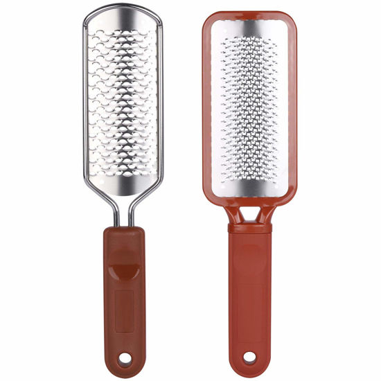 Picture of 2 Pieces Colossal Foot Rasp Foot Files Callus Remover Foot Scrubber, Stainless Steel Feet Grater Heel File Foot Pedicure Tools for Dry Cracked Heels