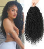 Picture of Goddess Locs Crochet Hair 14 Inch, 8 Packs Faux Locs Crochet Hair Pre Looped for Women, Boho Crochet Locs with Curly Ends (Black)