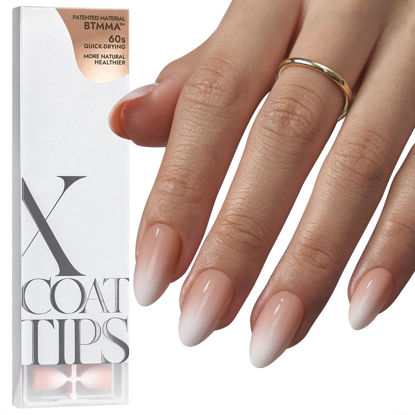 Picture of BTArtboxnails XCOATTIPS Ombre Nails - Short Almond Press on Nails, 160Pcs 16 Sizes Nude Press on Nails Peach, Soft Gel Nails False Nail, Soak Off Acrylic Fake Nails Extensions