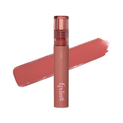 Picture of ETUDE Fixing Tint #12 Salmon Brick | Long Lasting High Pigmented Liquid Lipstick | Waterproof Lightweight Matte Finish Lip Stain | Full Coverage | Korean Makeup, Kbeauty, Perfect for Gift
