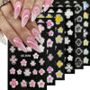 Picture of VOTACOS Flowers Nail Stickers 5D Embossed Nail Art 6 Sheets Colorful Nail Decals 3D Self-Adhesive Plumeria Nail Supplies for Women Girls Manicure Nail Decoration Spring Summer Nail Design Sticker