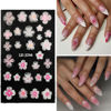 Picture of VOTACOS Flowers Nail Stickers 5D Embossed Nail Art 6 Sheets Colorful Nail Decals 3D Self-Adhesive Plumeria Nail Supplies for Women Girls Manicure Nail Decoration Spring Summer Nail Design Sticker