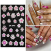 Picture of VOTACOS Flowers Nail Stickers 5D Embossed Nail Art 6 Sheets Colorful Nail Decals 3D Self-Adhesive Plumeria Nail Supplies for Women Girls Manicure Nail Decoration Spring Summer Nail Design Sticker
