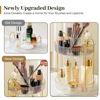 Picture of Aveniee 360 Rotating Makeup Organizer for Vanity, Upagraded Perfume Skincare Bathroom Counter Organizers with Brush Divider, Two Tier Spinning Lipstick Cosmetic Makeup Lotion Storage Organizer(White)