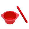 Picture of Silicone Wax Bowl with Replacement Liner for Hair Removal, Non-Stick Wax Pot with Spatula Sticks (Red)