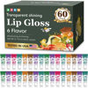 Picture of AZEN 60 Pack Lip Gloss Set, Lip Oil for Dry Cracked Lips Moisturizing Hydrating Nourishing with Vitamin E, Clear Lip Gloss Bulk