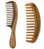 Picture of Louise Maelys 2pcs Sandalwood Wide Tooth Hair Combs Moon Shape Wooden Comb for Curly Hair