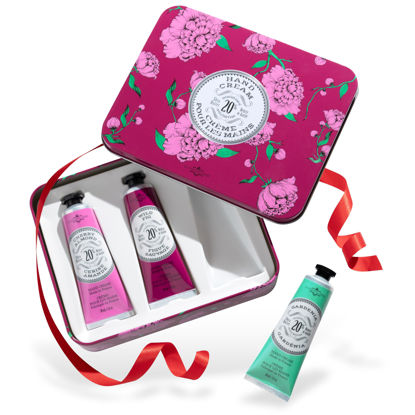 Picture of La Chatelaine Hand Cream Gift Set for Women, Hand Lotion for dry cracked hands, Travel Size, Natural Hand Cream Made in France with Organic Shea Butter (Cherry Almond, Wild Fig, & Gardenia) 3 x 1 fl