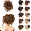 Picture of MORICA Tousled Updo Messy Bun Hair Piece Hair Extension Ponytail with Elastic Rubber Band Updo Wavy Bun Extensions Synthetic Hair Extensions Scrunchies Chignons Hairpiece for Women(Light Golden Brown)