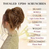 Picture of MORICA Tousled Updo Messy Bun Hair Piece Hair Extension Ponytail with Elastic Rubber Band Updo Wavy Bun Extensions Synthetic Hair Extensions Scrunchies Chignons Hairpiece for Women(Light Golden Brown)