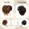 Picture of MORICA Tousled Updo Messy Bun Hair Piece Hair Extension Ponytail with Elastic Rubber Band Updo Wavy Bun Extensions Synthetic Hair Extensions Scrunchies Chignons Hairpiece for Women(Light Golden Brown)