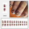 Picture of 24Pcs Halloween Short Press on Nails Square Cute Ghost Pumpkin Fake Nails Glossy Designs Pink Acrylic Nails Full Cover Glue on Nails Halloween False Nails for Women Manicure Tips Decoration