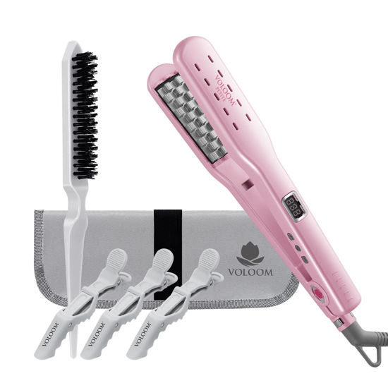 Picture of Voloom Petite 1” Inch Professional Volumizing Ceramic Hair Iron | for Medium Length or Fine Texture Hair Volume | Adjustable Temp | Auto Shut-Off