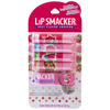 Picture of Lip Smacker Flavored Lip Balm & Pink Lanyard Set | Strawberry, Cotton Candy, Watermelon, Oatmeal Cookie Flavors | For Kids | Stocking Stuffer | Christmas Gift | Set of 4
