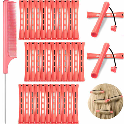 Picture of WILLBOND 36 Pieces Cold Wave Rod Hair Perm Rods Hair Rollers Perming Curlers with Steel Rat Tail Comb for Hairdressing Styling