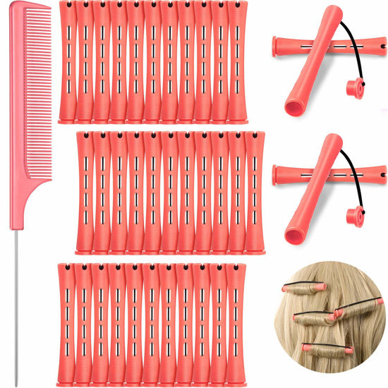 Picture of WILLBOND 36 Pieces Cold Wave Rod Hair Perm Rods Hair Rollers Perming Curlers with Steel Rat Tail Comb for Hairdressing Styling