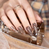 Picture of RARJSM Reflective Glitter Gel Polish,Flash Dimond Caramel Brown Gel Nail Polish Winter Colors Sparkly Shiny Gel Nail Art UV LED Curing Need Nail Gel for Manicure DIY and Nail Salon 7.5ML