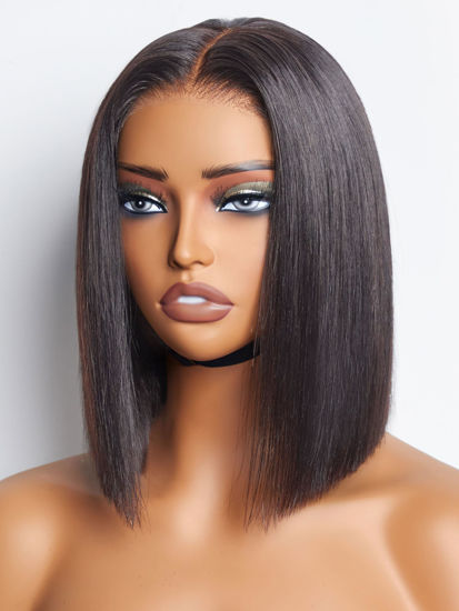 Picture of LUVME Ready to Go Bob Wig, Natural Black, Glueless, 100% Unprocessed Virgin Human Hair, Medium Size, 22-22.5 Inches