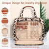 Picture of Wedama Toiletry Bag for Women, Hanging Travel Toiletry Bag with Jewelry Organizer Compartment Large Makeup Bag, PVC Waterproof Cosmetic Travel Bag Trips Camping Bathroom, Leopard Print