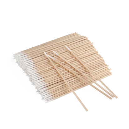 Picture of G2PLUS 500PCS Cotton Swabs, Wood Disposable Micro Applicators Brush for Makeup and Personal Care Cosmetic Brush, Micro Swabs for Eyelash Extensions, Nails, Eyeliner (Head Diameter: 1cm)