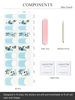 Picture of AutyaMee Semi Cured Gel Nail Strips (Blue French)-20 PCS Painted Flowers Gel Nail Stickers | UV Light Required | Gel Nail Wraps, Salon Quality & Easy to Use
