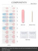 Picture of AutyaMee Semi Cured Gel Nail Strips (Blue Meteor)-20 PCS White French Gel Nail Stickers | Gel Nail Wraps | UV Light Required, Salon Quality & Easy to Use