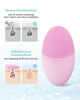 Picture of EZBASICS Facial Cleansing Brush Made with Ultra Hygienic Soft Silicone, Waterproof Sonic Vibrating Face Brush for Deep Cleansing, Gentle Massaging, Inductive Charging (Pink)1 Pack+5 Speed Settings