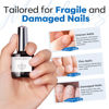 Picture of modelones Rubber Gel Base Coat for Nails, Clear Rubber Base Gel Polish for Nail Strengthen/Apex Building/Enhance/Reinforced Long Lasting Protect Soak Off U V LED Builder Gel For Thin Weak Nails