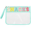 Picture of Siwara Snack Bags Clear Pouch Travel Makeup Bag Stoney Clover Chenille Letter Bags for Zipper Pouch Clear Cosmetic Bag Clear Tote Bag Makeup Travel Bag for Women (Green-Snack)