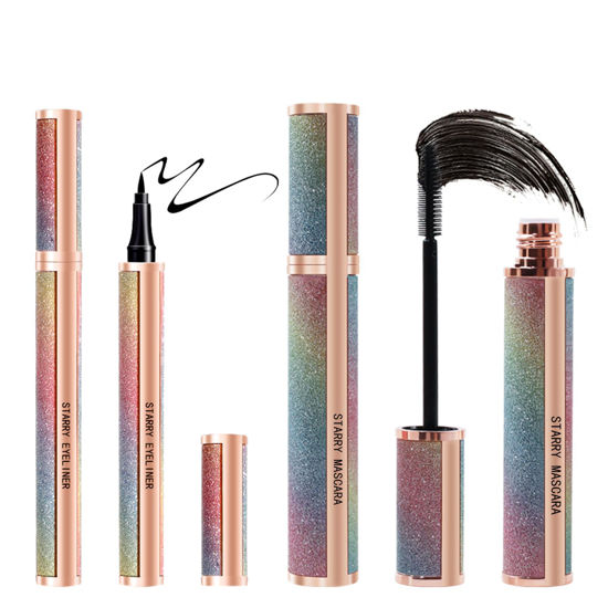 Picture of 4D Silk Fiber Mascara set, Mascara and Eyeliner set, Long Lasting Mascara kit & Waterproof Black Eyeliner Pencil, No Clumping Lasting All Day