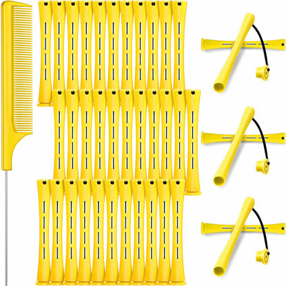 Picture of WILLBOND 36 Pieces Cold Wave Rod Hair Perm Rods Hair Rollers Perming Curlers with Steel Rat Tail Comb for Hairdressing Styling