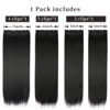 Picture of Hair Extensions Straight 4Pcs Clip in Hair Extensions Soft Hair Extensions Black Hair Extensions 20 Inches Thick Hair Extensions Clip In(4pcs, 20Inch, 1B#)