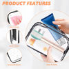 Picture of AURUZA 6 PACK Clear Toiletry Bag, TSA Approved Cosmetic Makeup Bags Set, Portable Travel Makeup Bags Zipper PVC Cosmetic Pouch Airport Airline for Travel, Bathroom