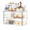 Picture of ZHIAI Stackable Cosmetic Organizer, Acrylic Cosmetic Organizer for Dresser, Vanity, Kitchen Cabinet, Bathroom, Under Sink, Home Organization and Storage (1 Top 3 Drawers)