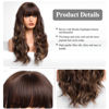 Picture of HAIRCUBE Brown with Blonde Highlight Wig Long Curly Wig with BangsNatural Appearance Heat-Resistant Synthetic Wig Suitable for Fashionable Women
