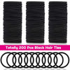 Picture of Anezus 200 Pcs Black Elastics Hair Ties Small Bulk Hair Ties Hair Bands (4mm)