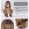 Picture of HAIRCUBE Light Brown Long Curly Wig with Bangs Heavy Blonde Natural Appearance Heat-Resistant Synthetic Wig Suitable for Fashionable Women 24Inch