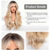 Picture of HAIRCUBE Blonde Long Curly Wig with Bangs Dark Root Highlight Natural Appearance Heat-Resistant Synthetic Wig Suitable for Fashionable Women 25Inch