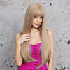 Picture of HAIRCUBE Ombre Brown Wig Long Curly Wig with Bangs Natural Appearance Heat-Resistant Synthetic Wig Suitable for Fashionable Women