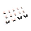 Picture of 24Pcs Press on Nails Medium Length Fake Nails with Black Bow Pearl Designs,Artificial Acrylic Full Cover Reusable Coffin False Nails, Women Glue on Nails Set,Stick on Nails for Nail Art