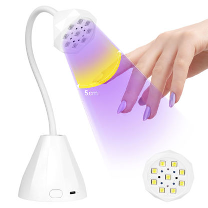 Picture of SAVILAND 27W U V Light for Gel Nails: Smart Sensor U V Gel X Lamp 10s Flash Cure Intellisense Gooseneck U V Lamp for Gel X Nails Mini Fast Dry LED Nail Lamp Nail Dryer Nail Artist Travel Home Use